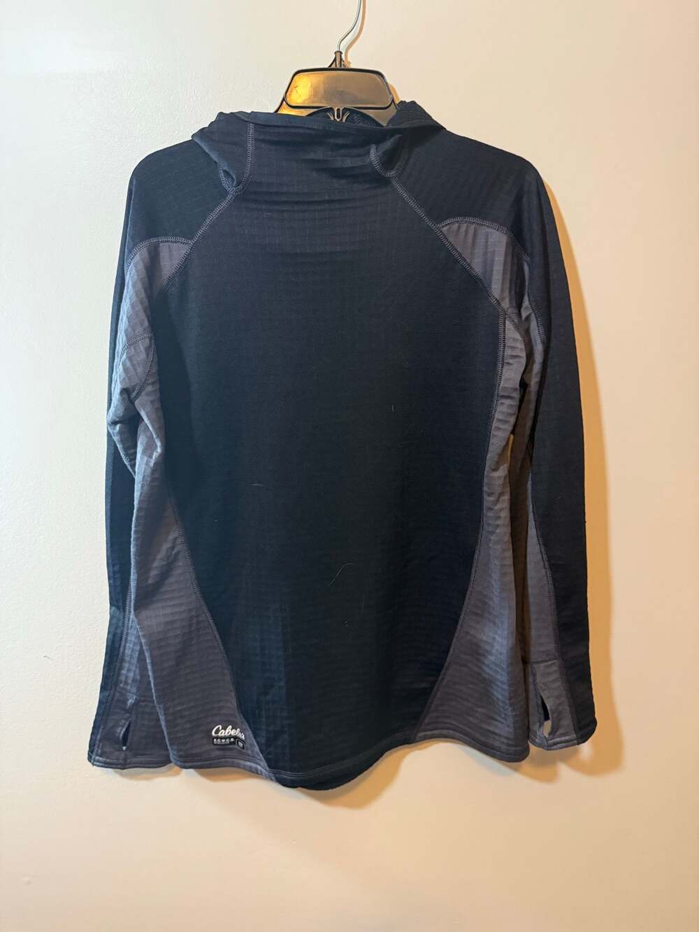 Men’s L Black and Gray Cabela’s Outdoor Stretch Polar Weight Gorpcore Pullover